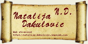 Natalija Dakulović vizit kartica